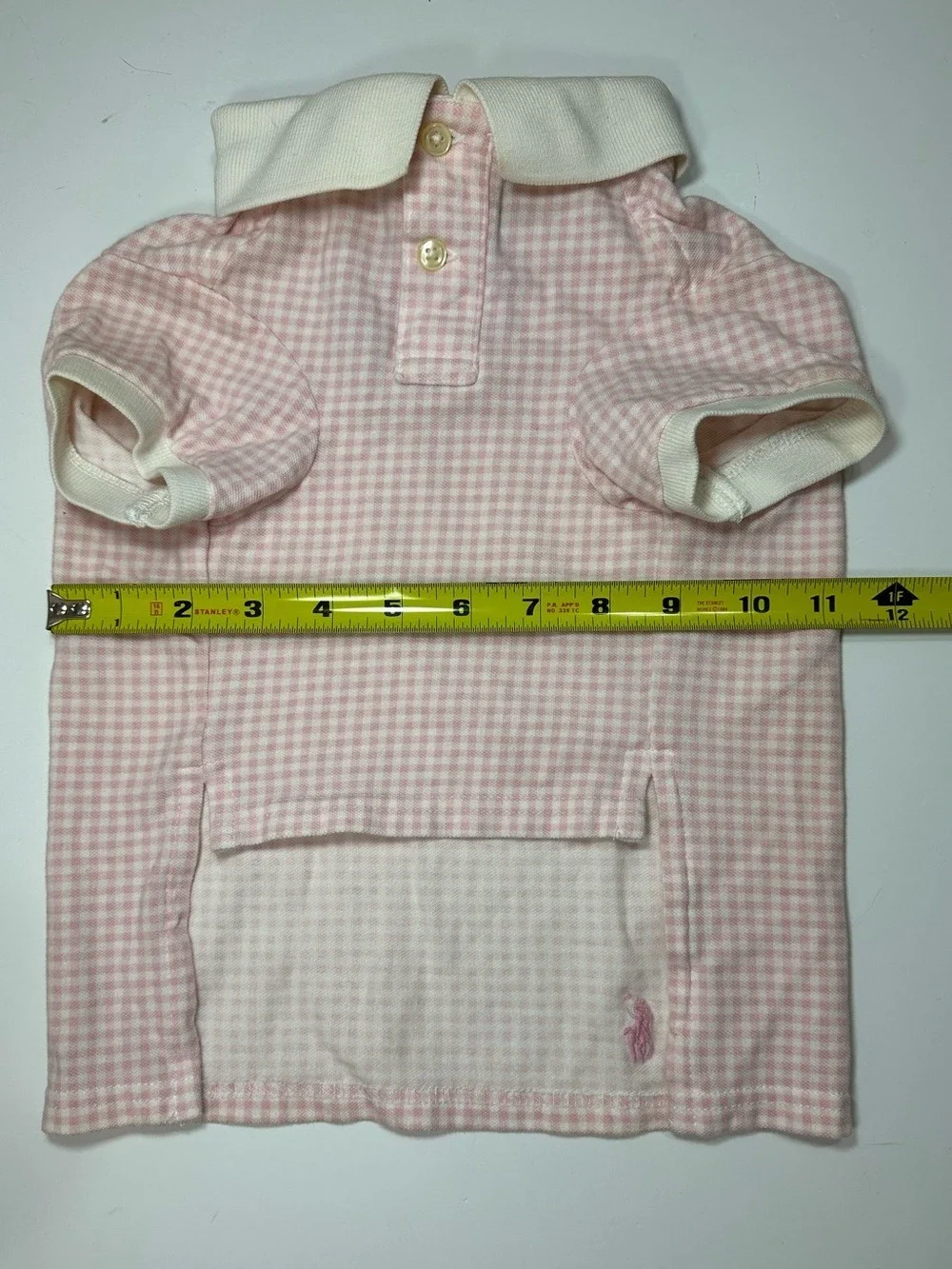 POLO RALPH LAUREN PINK GINGHAM DOG SHIRT LARGE PET POLO PREPPY COTTON PINK PONY